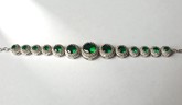 Silver Synthetic Emerald & Cubic Zirconia Bracelet